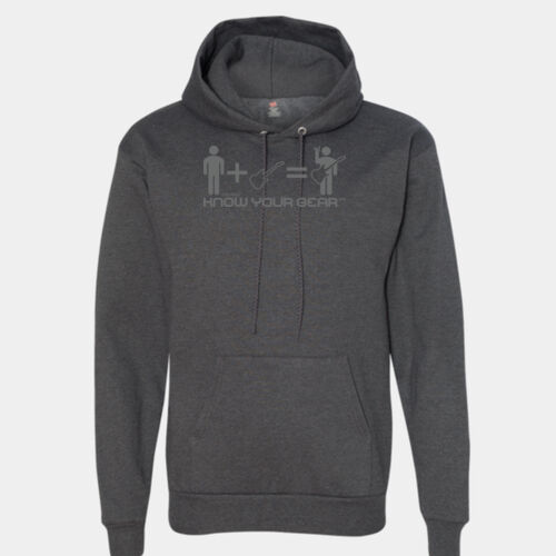 KNOW YOUR GEAR™ Grey "Horns" Logo, S-Style Outline - Ecosmart® Hooded Sweatshirt Thumbnail